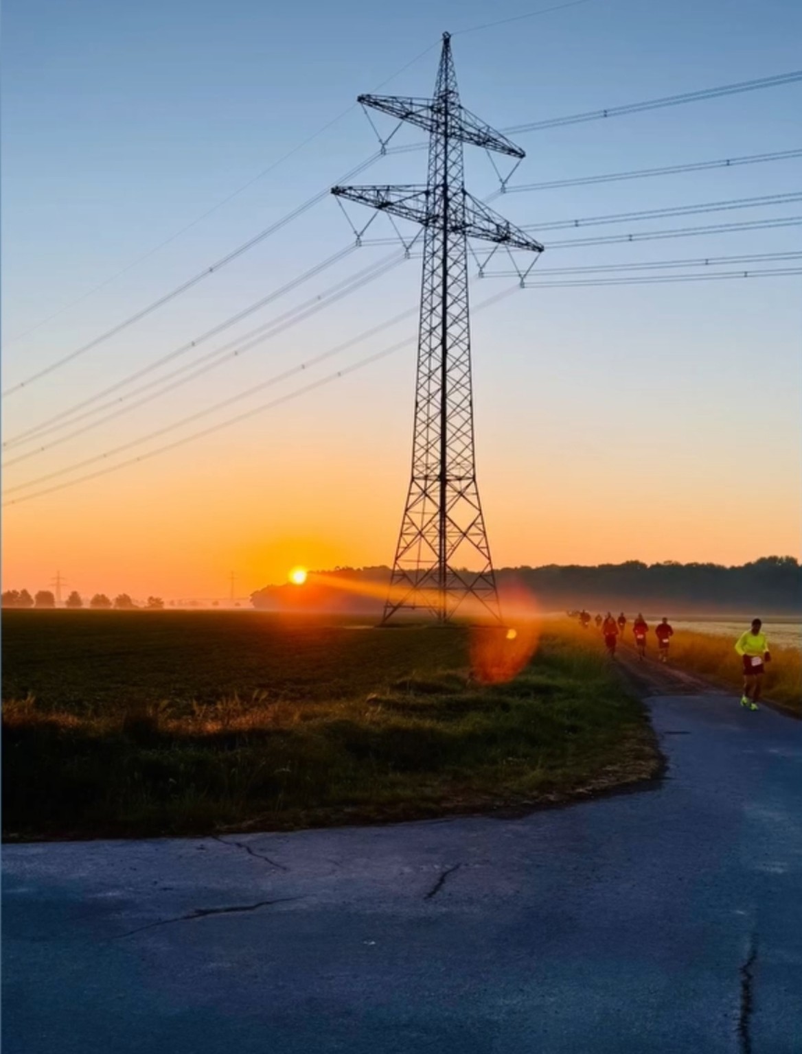Lafferde Loop Challenge 2024 – Strecke bei Sonnenaufgang